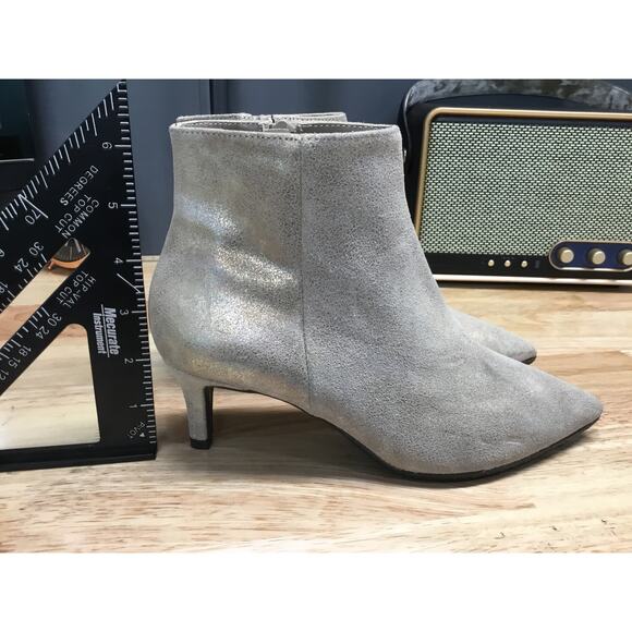 Cordani Vera Pelle Bootie Womens US 6 Gray Glitter Pointed Toe Ankle Kitten Heel - Picture 2 of 5
